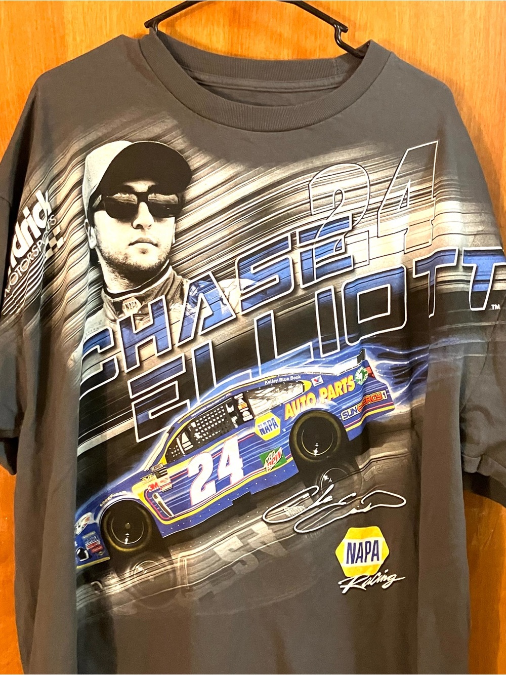 NASCAR Chase Elliott Men’s XXL Gray T-Shirt Hendrick Double Sided Cotton